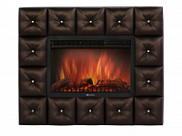 Электрокамин Electrolux Каминокомплект: Очаг EFP/P-3020LS с порталом Crystal 30 темная экокожа