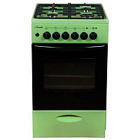 Комбинированная плита Лысьва ЭГ 404 МС-2у Зеленый Стеклянная крышка Реш. чугун