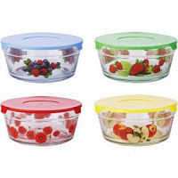 WELLBERG 8451 WB Набор мисок 10пр.,подходит для СВЧ-печей,стекло, пл.крышки
