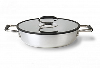 TVS Splendida Сотейник с 2-мя ручк.28см,стекл/кр.,серый,индукция